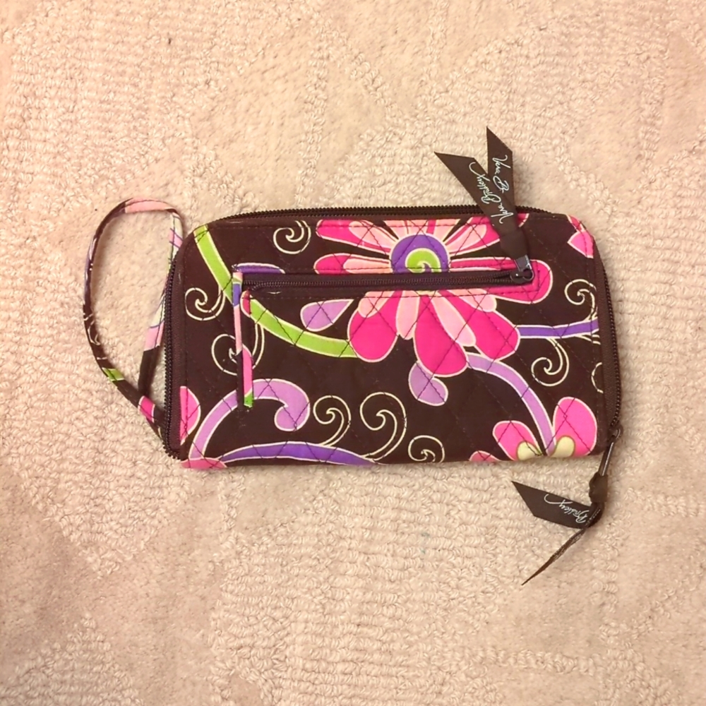 Vera Bradley zip around wristlet wallet in purple punch